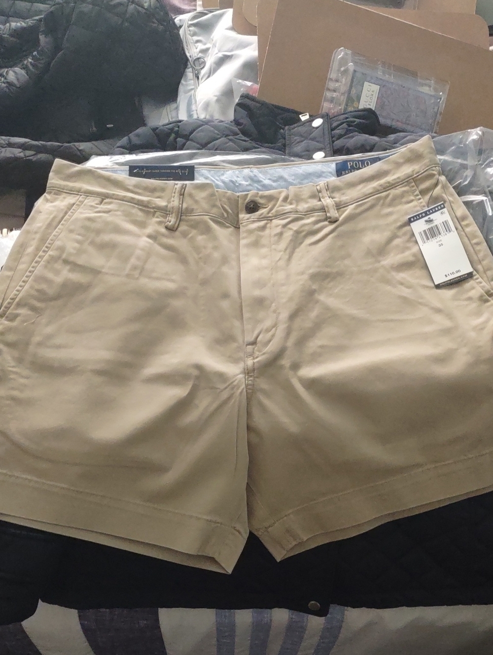Polo by Ralph Lauren Men’s Tan Flat Front Chino Shorts